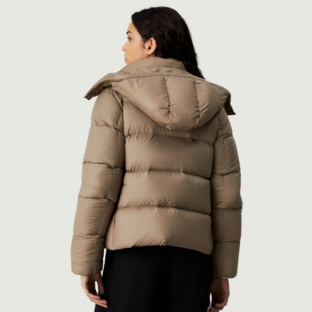 Short Puffer Jacket - Brown