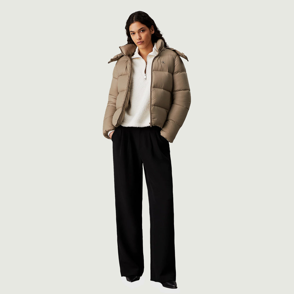 Short Puffer Jacket - Brown