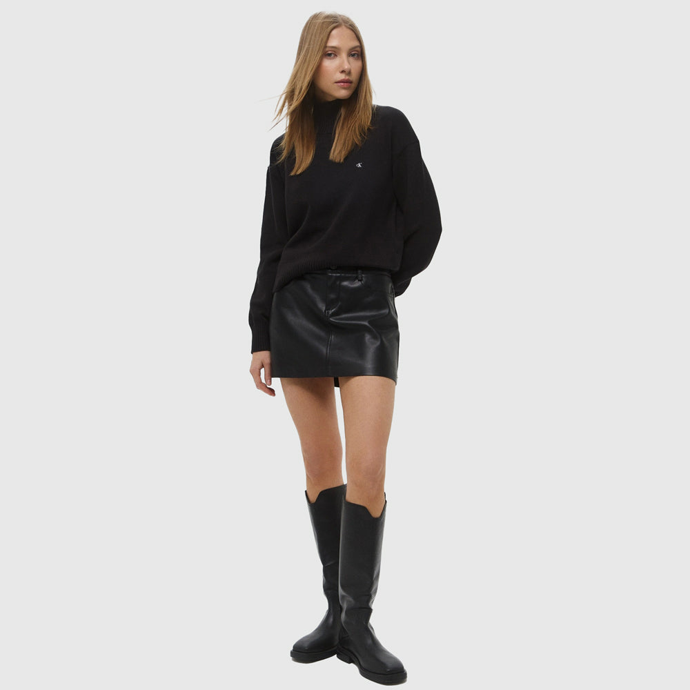Monogram High Neck Sweater - Black