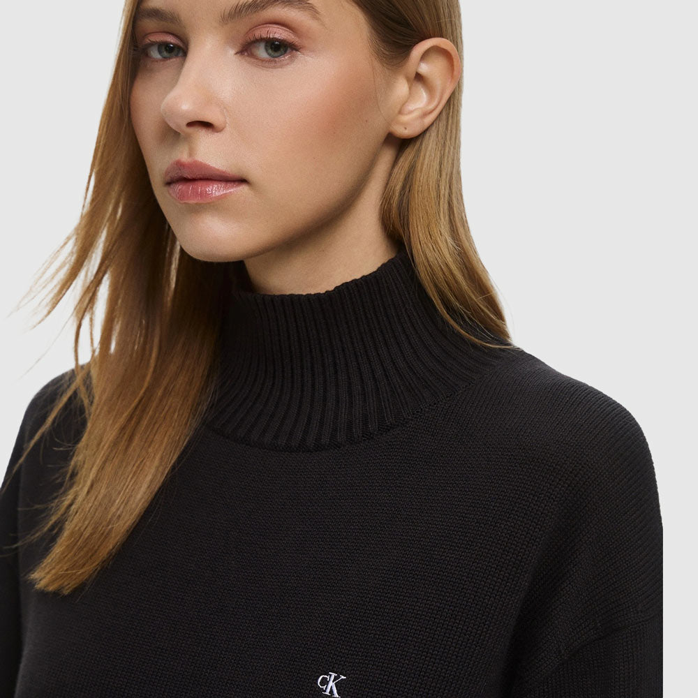 Monogram High Neck Sweater - Black