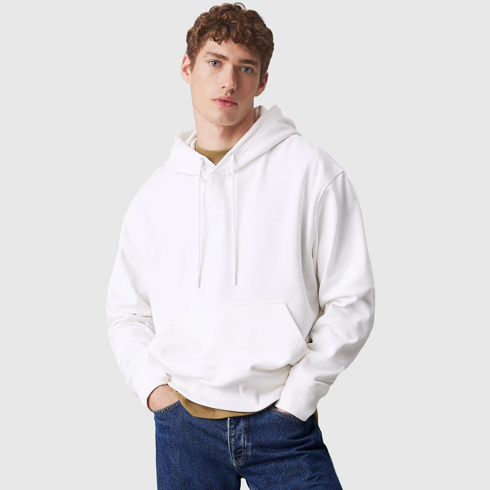 Calvin Klein Layered Monogram Hoodie - White |ThirdBaseUrban