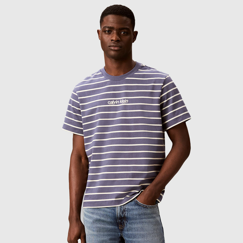 Relaxed Stripe Logo T-shirt - Navy