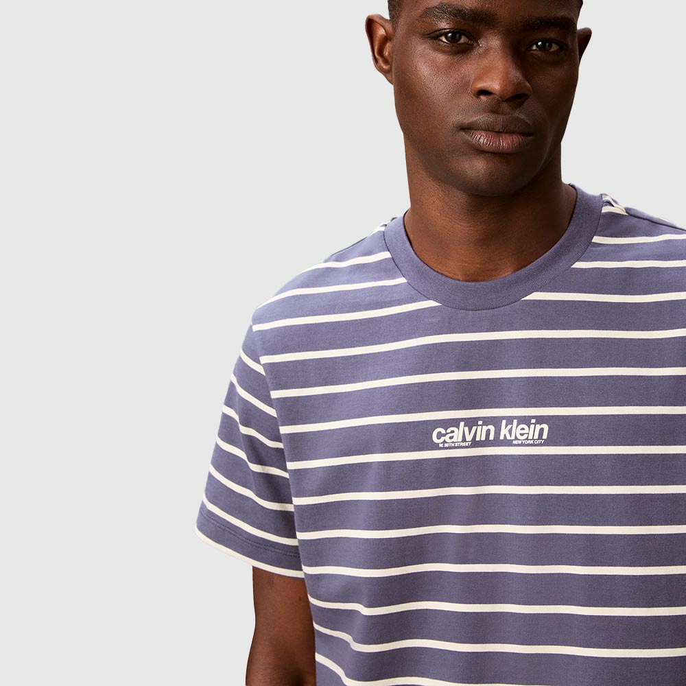 Relaxed Stripe Logo T-shirt - Navy