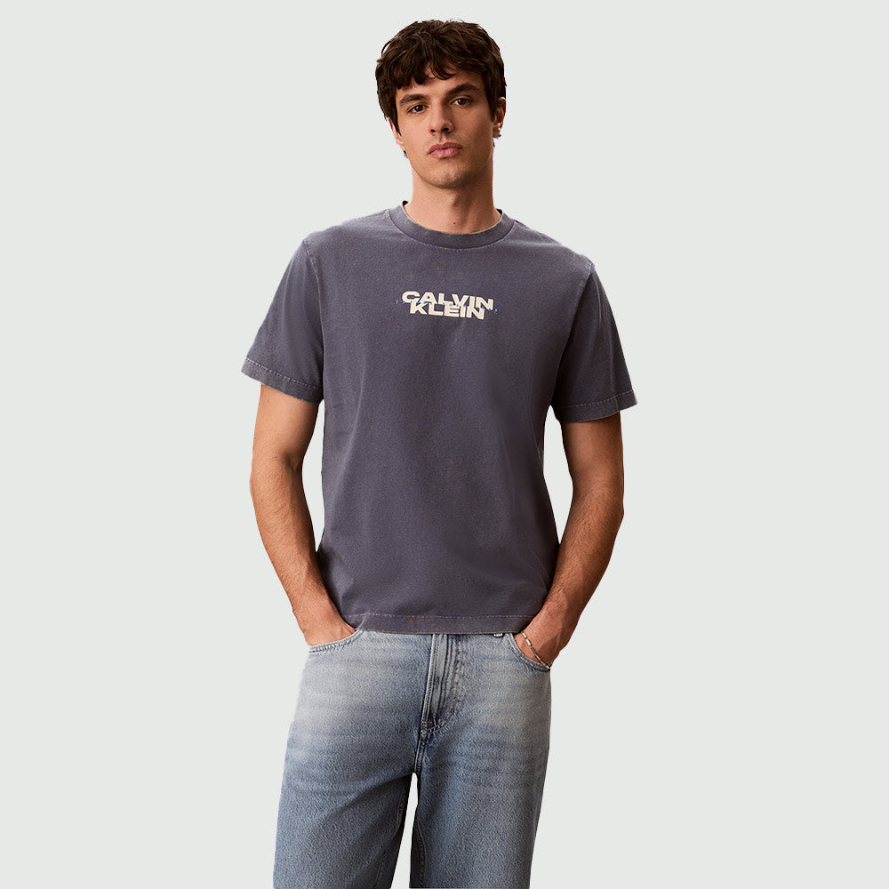 Washed Spine Graphic T-Shirt - Navy