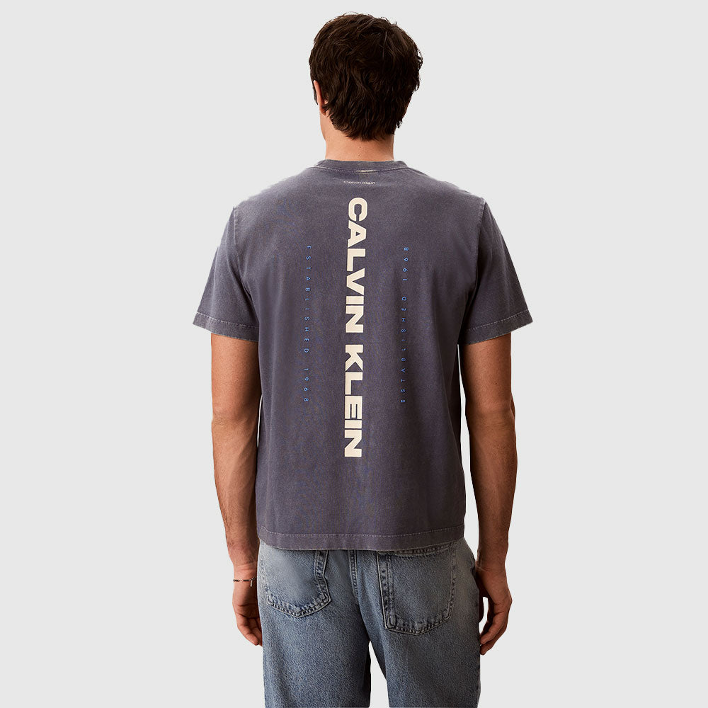 Washed Spine Graphic T-Shirt - Navy