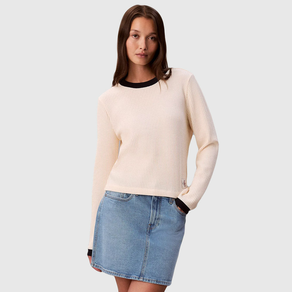 Calvin Klein Waffle T-Shirt - Offwhite |ThirdBaseUrban
