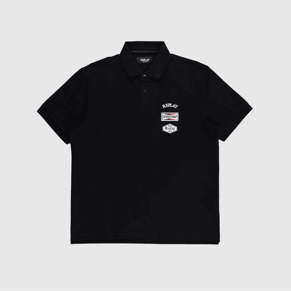 Stretch Cotton Polo - Black