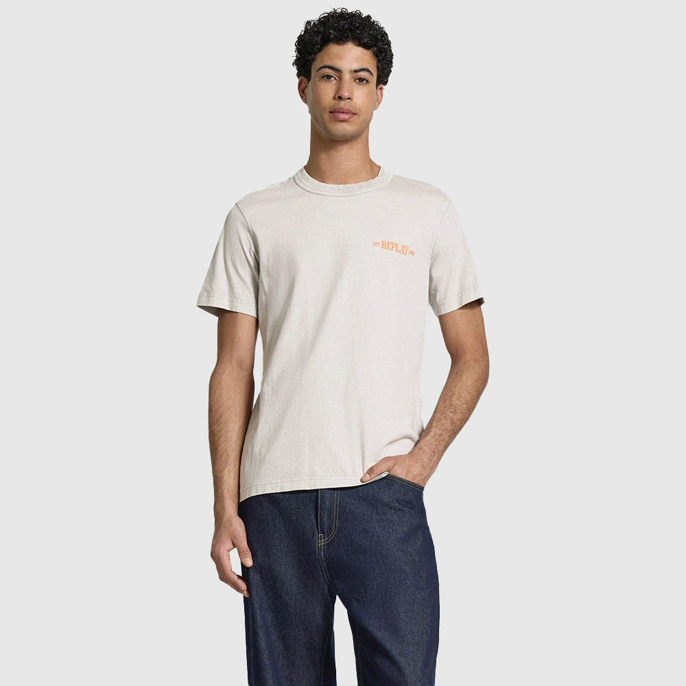 Regular Fit Logo Print T-Shirt - Light Grey