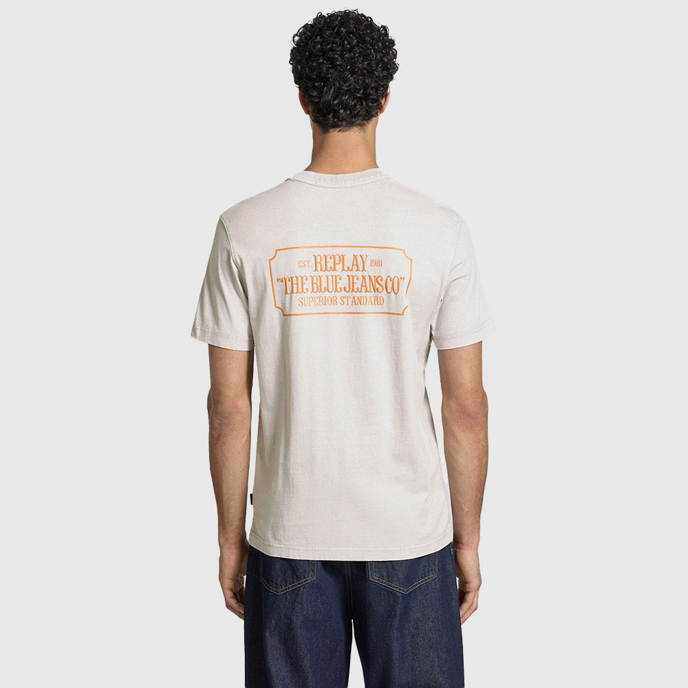 Regular Fit Logo Print T-Shirt - Light Grey