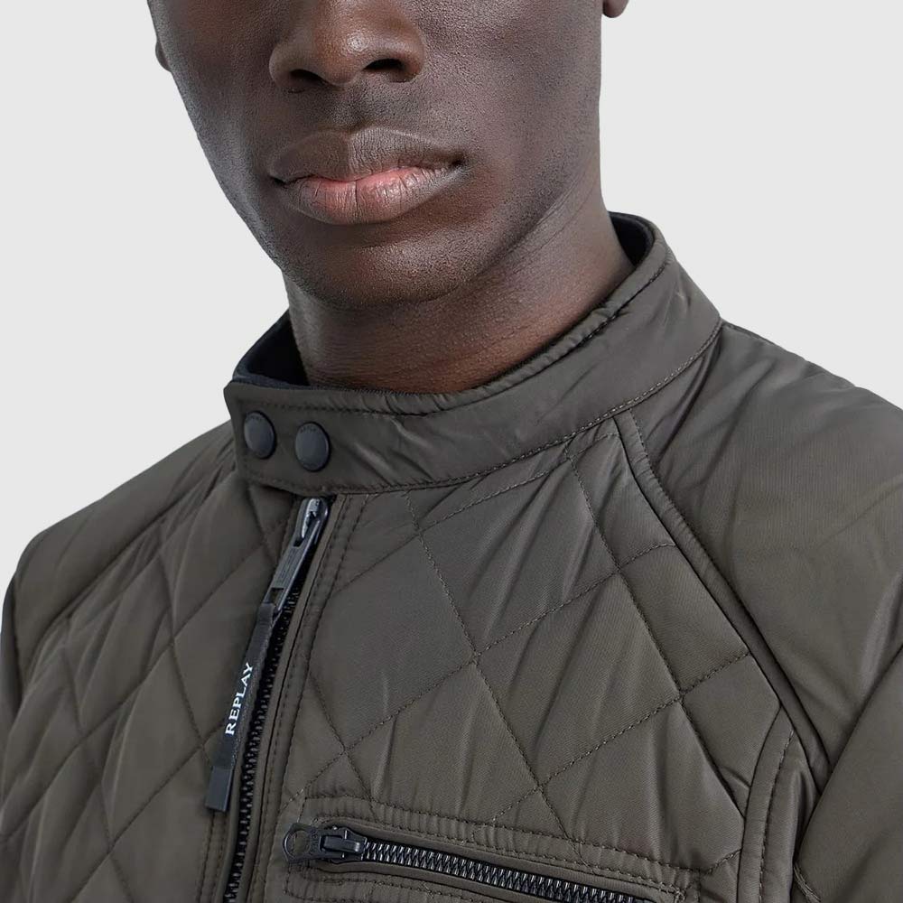Quilted Oxford Jacket - Olive