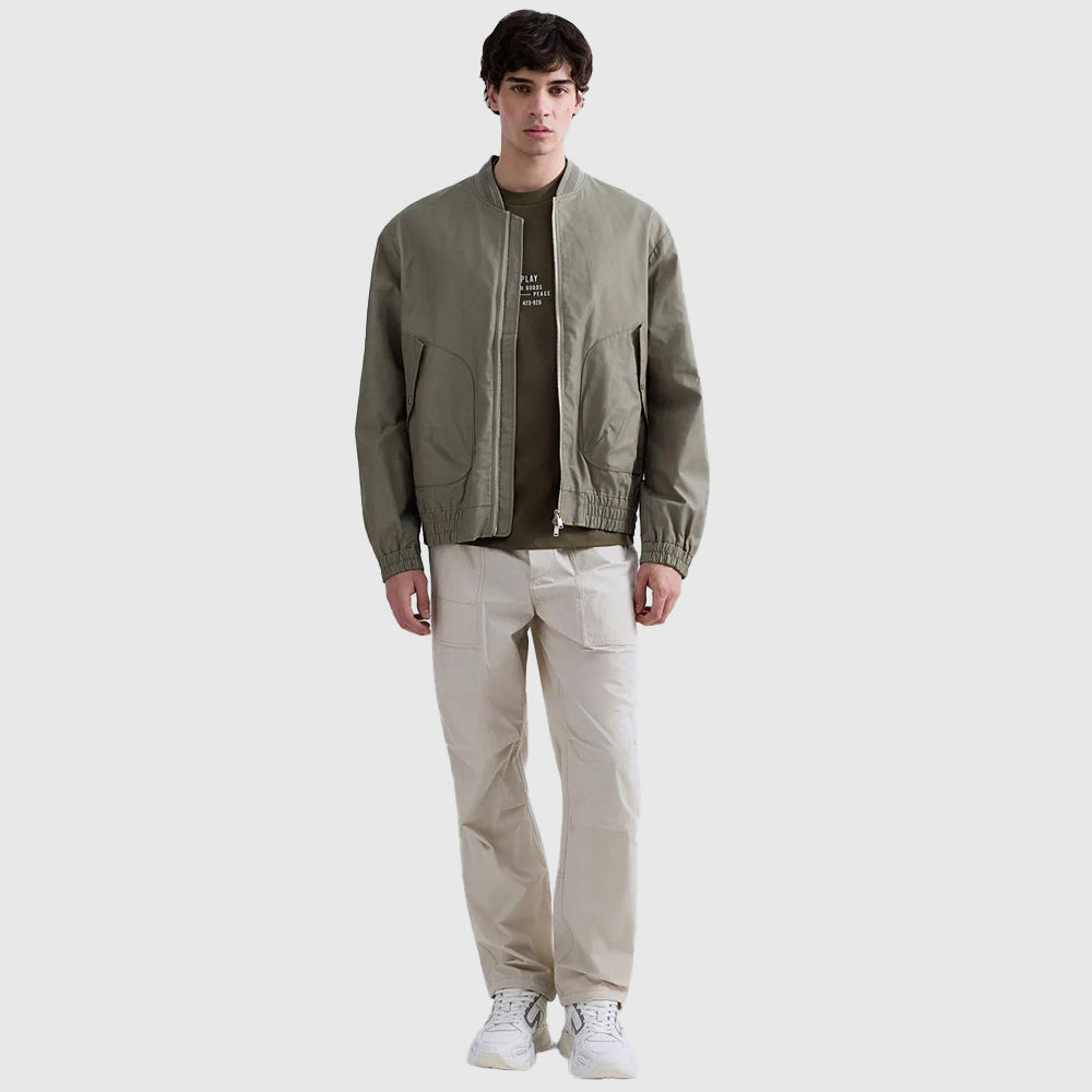 Cotton Nylon Twill Jacket - Light Green