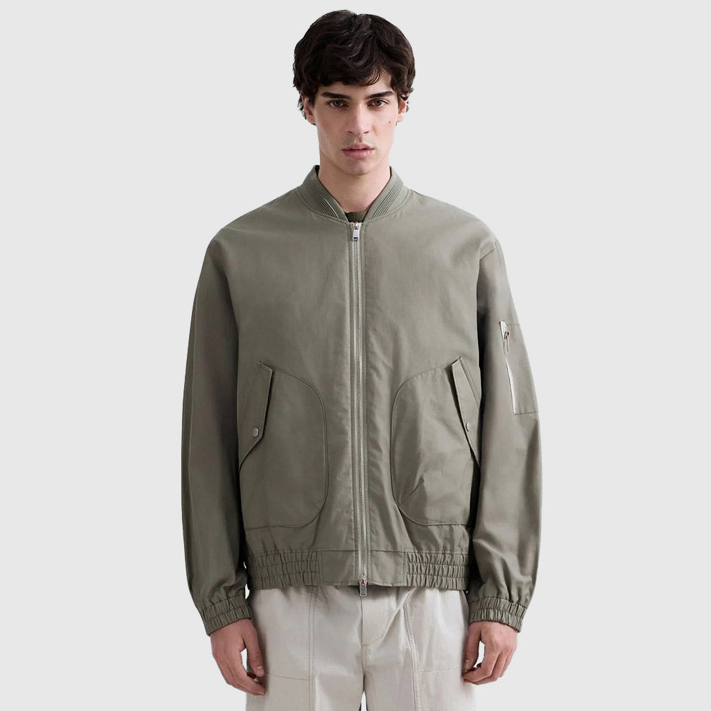 Cotton Nylon Twill Jacket - Light Green