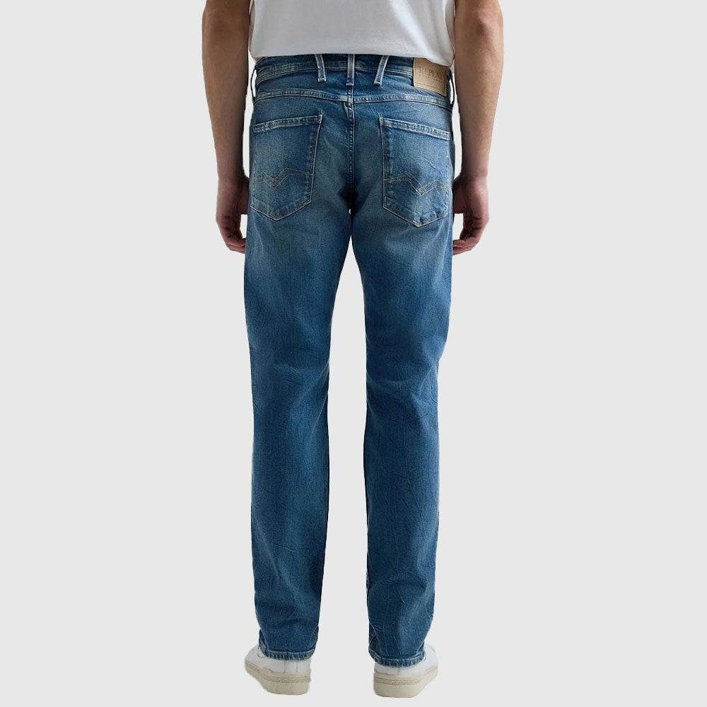 Dark Indigo Anbass Super Stretch Denim - Denim Medium