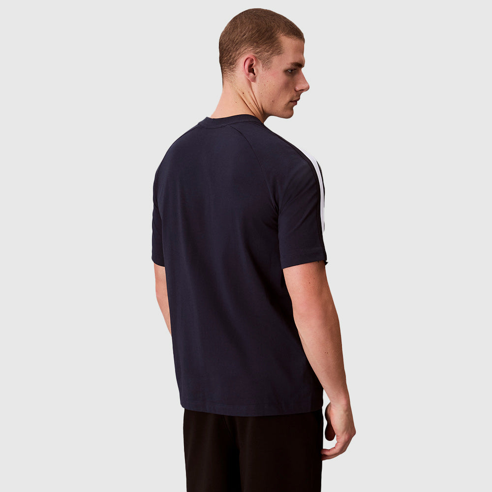Cotton Blend Tape Gym T-Shirt - Navy