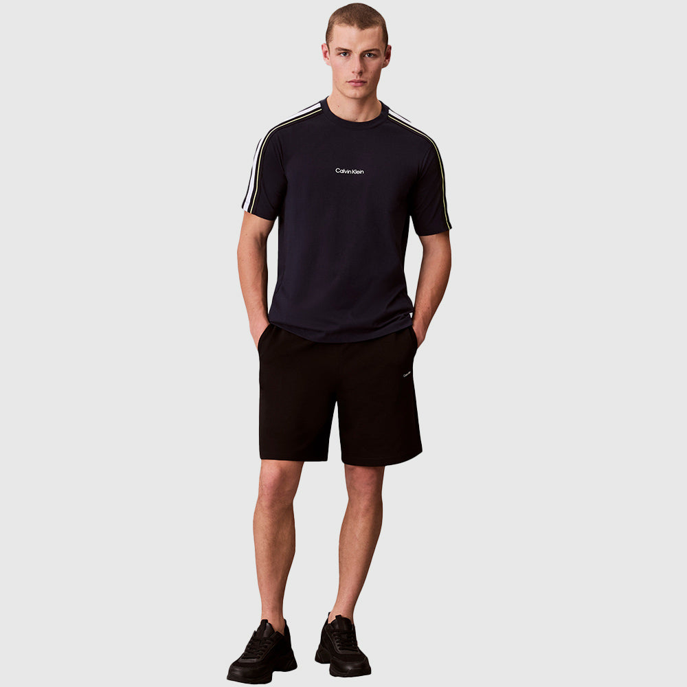 Cotton Blend Tape Gym T-Shirt - Navy