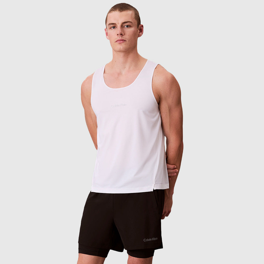 Mesh Performance Tank Top - White