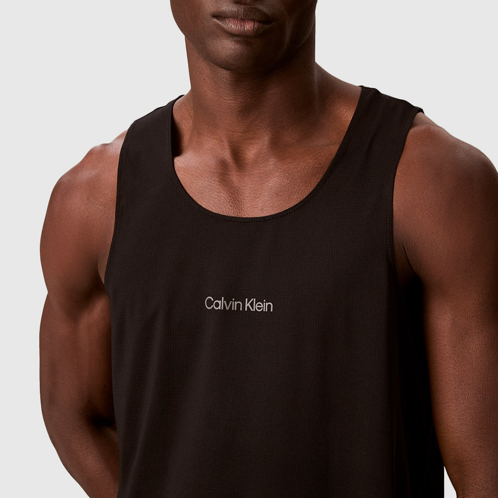 Mesh Performance Tank Top - Black