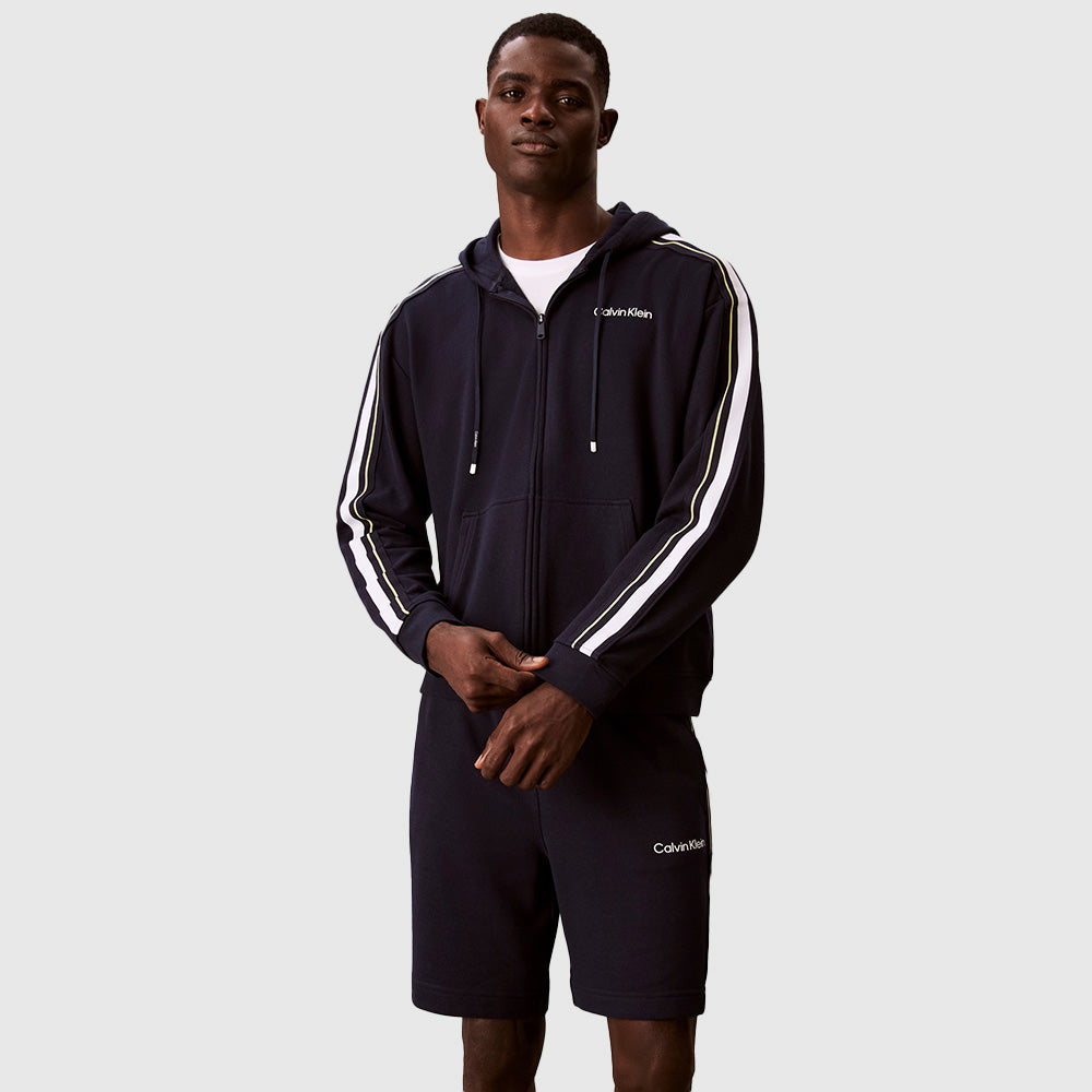 Logo Tape Terry Hoodie - Navy