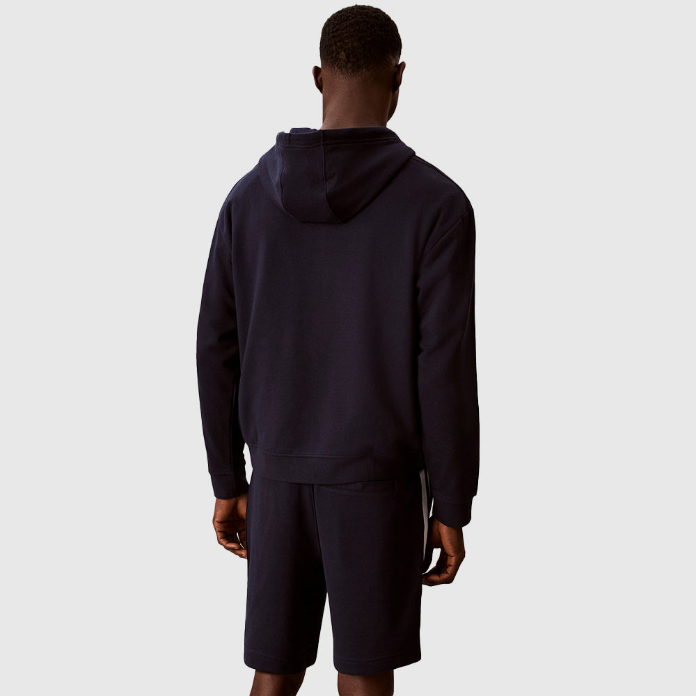 Logo Tape Terry Hoodie - Navy