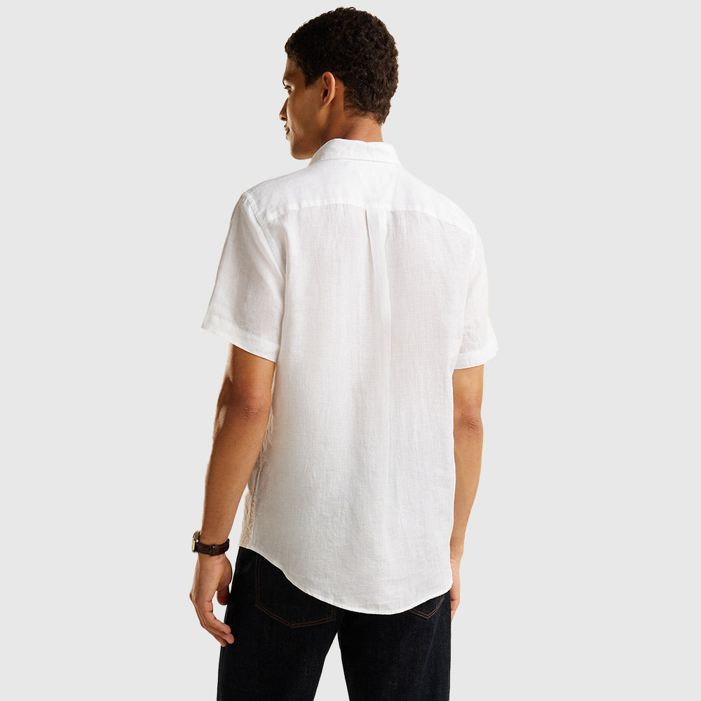 Regular Fit Washed Linen Shirt - White