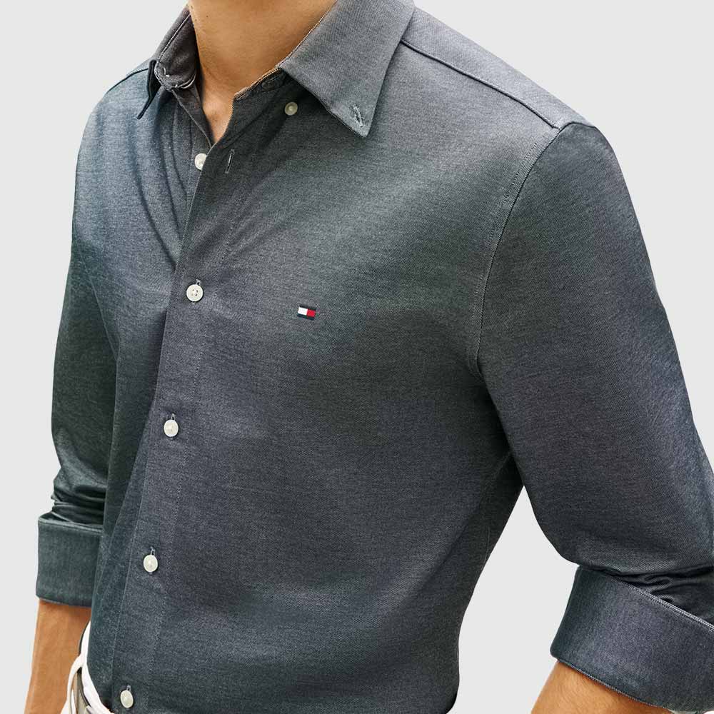Performance Pique Oxford Shirt - Navy