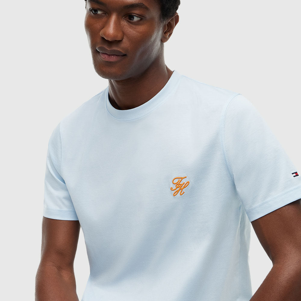Logo Embroidery Jersey T-Shirt - Light Blue