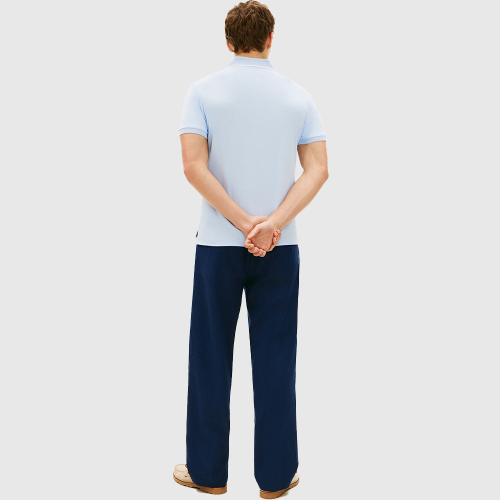 Liquid Cotton Tipped Slim Polo - Light Blue