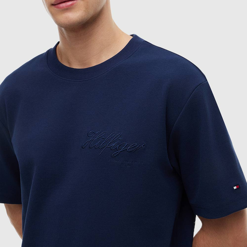 Nautical Rope Graphic Relaxed T Shirt - Navy
