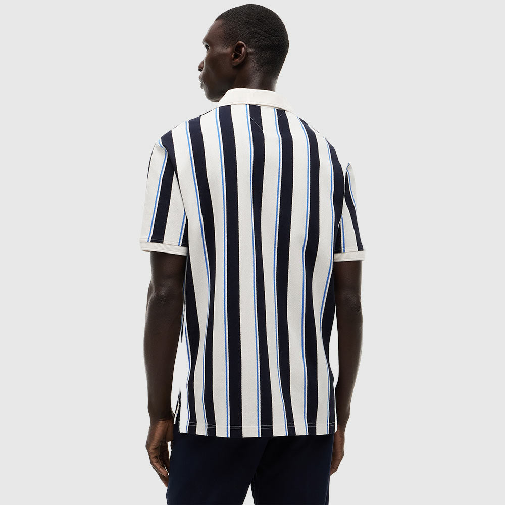 Relaxed Fit Stripe Polo Shirt - Navy Multi
