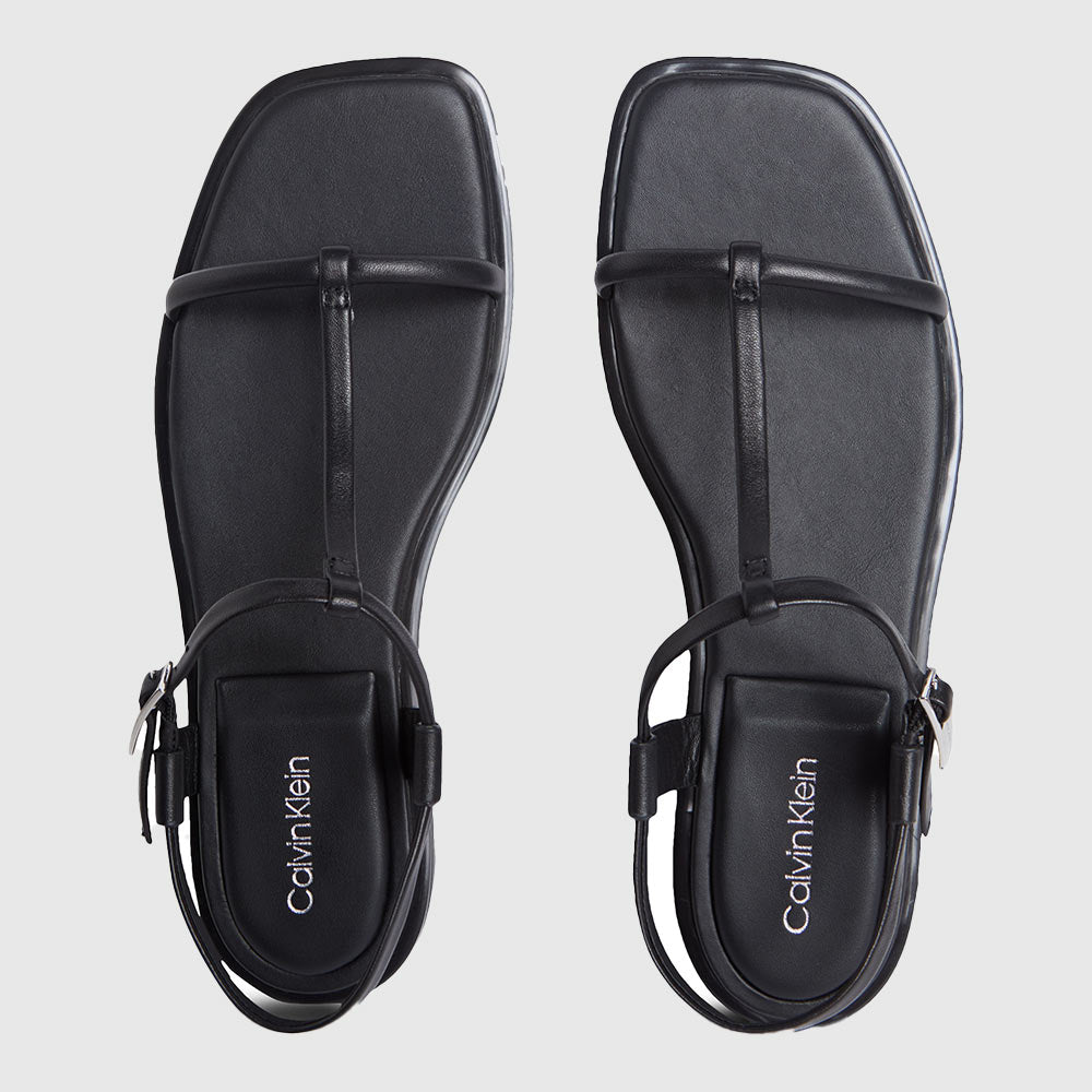 Flat Sandal Squared Buckle - Black*