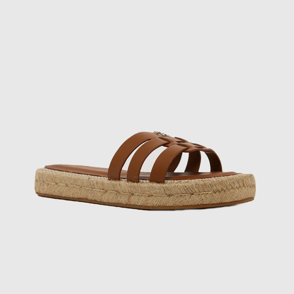 Authentic Leather Espadrille - Cognac*