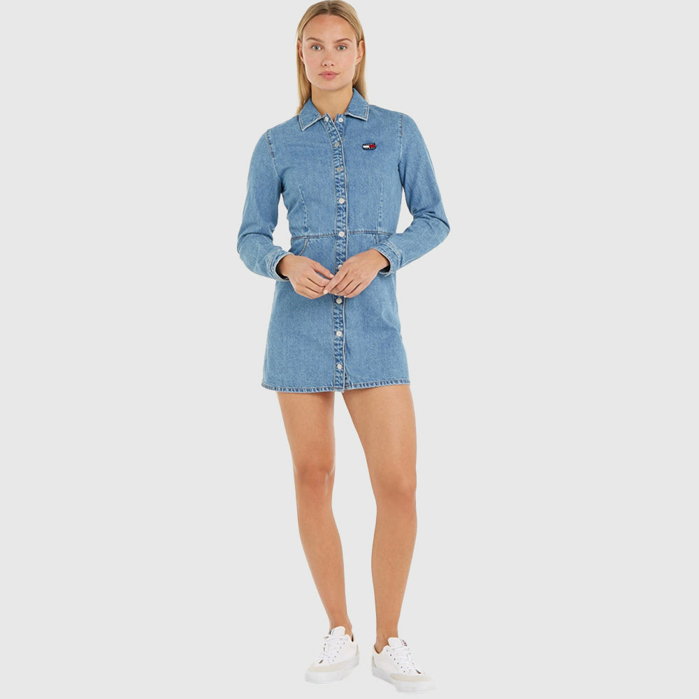 Badge Mini Dress - Denim*