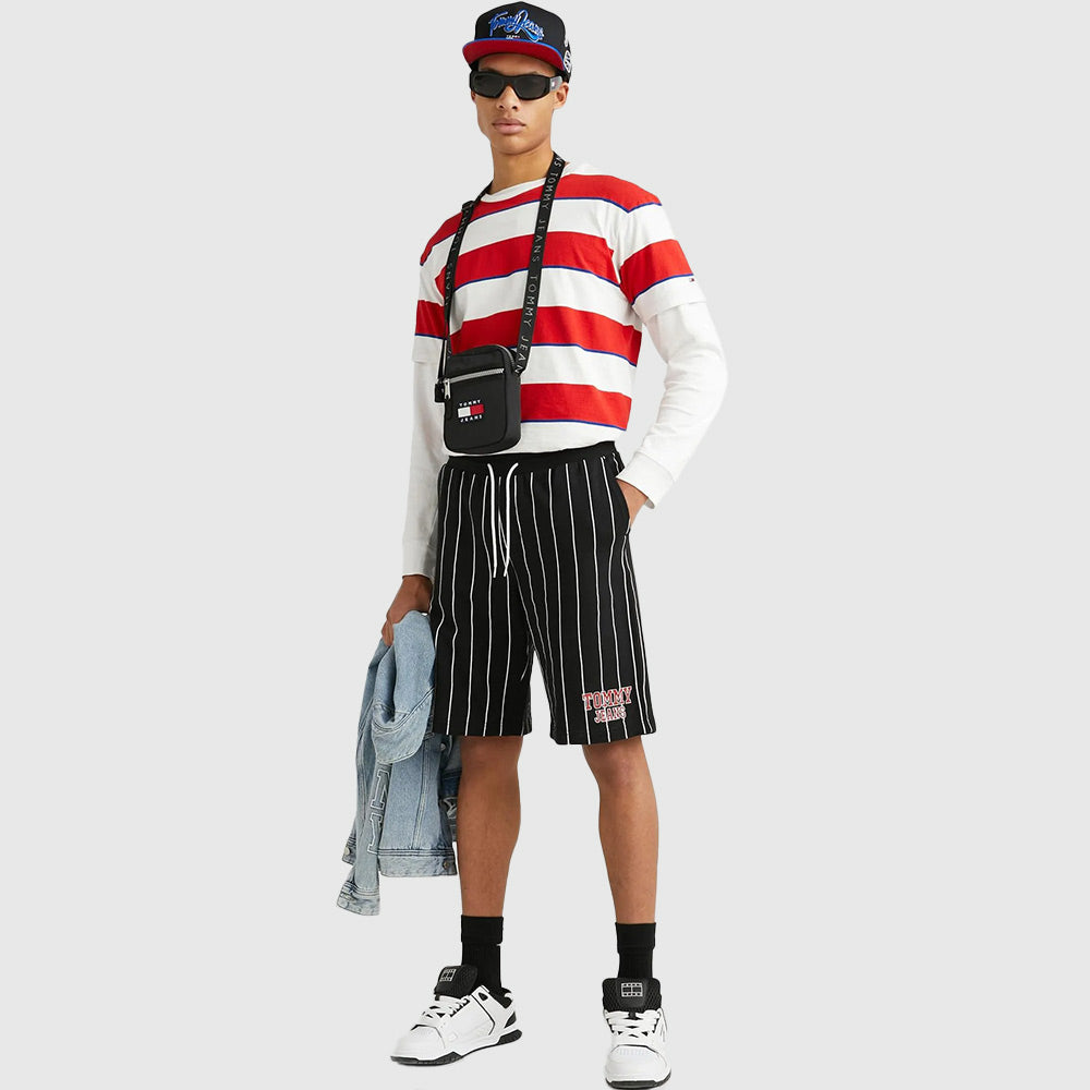 Oversized Pinstripe Short - Black*