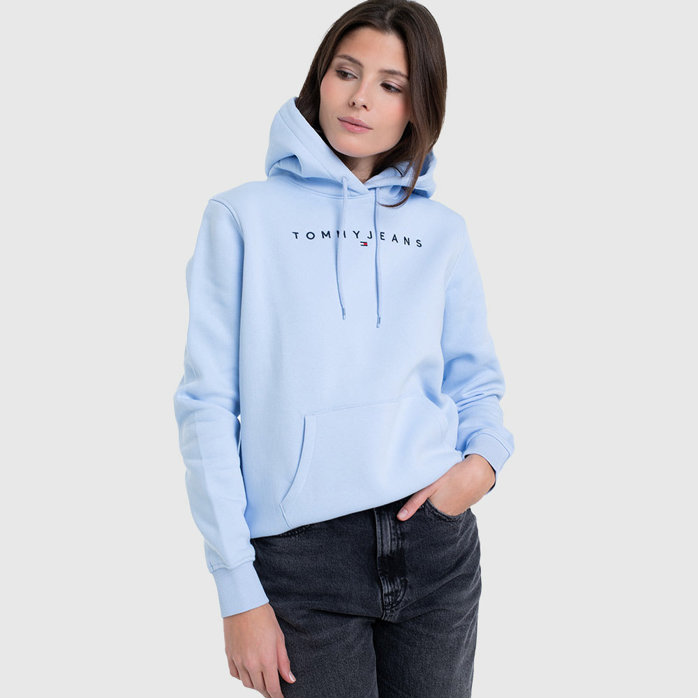 Regular Linear Hoodie - Light Blue*