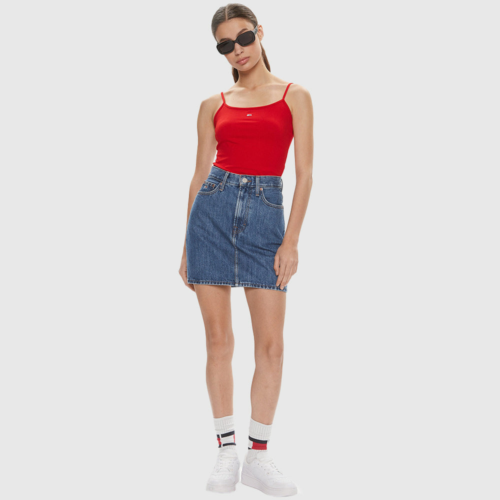 Ultra High Mom Skirt - Denim Medium*