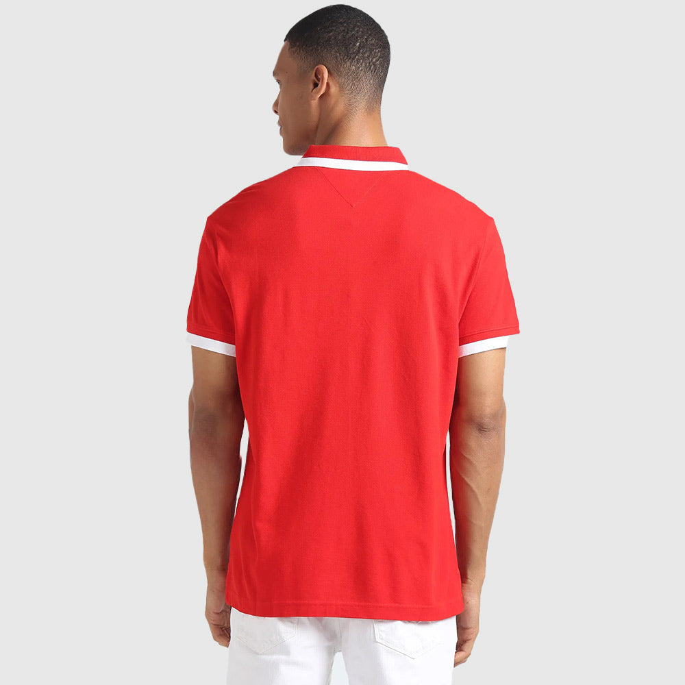 Regular Solid Tipped Polo - Red*