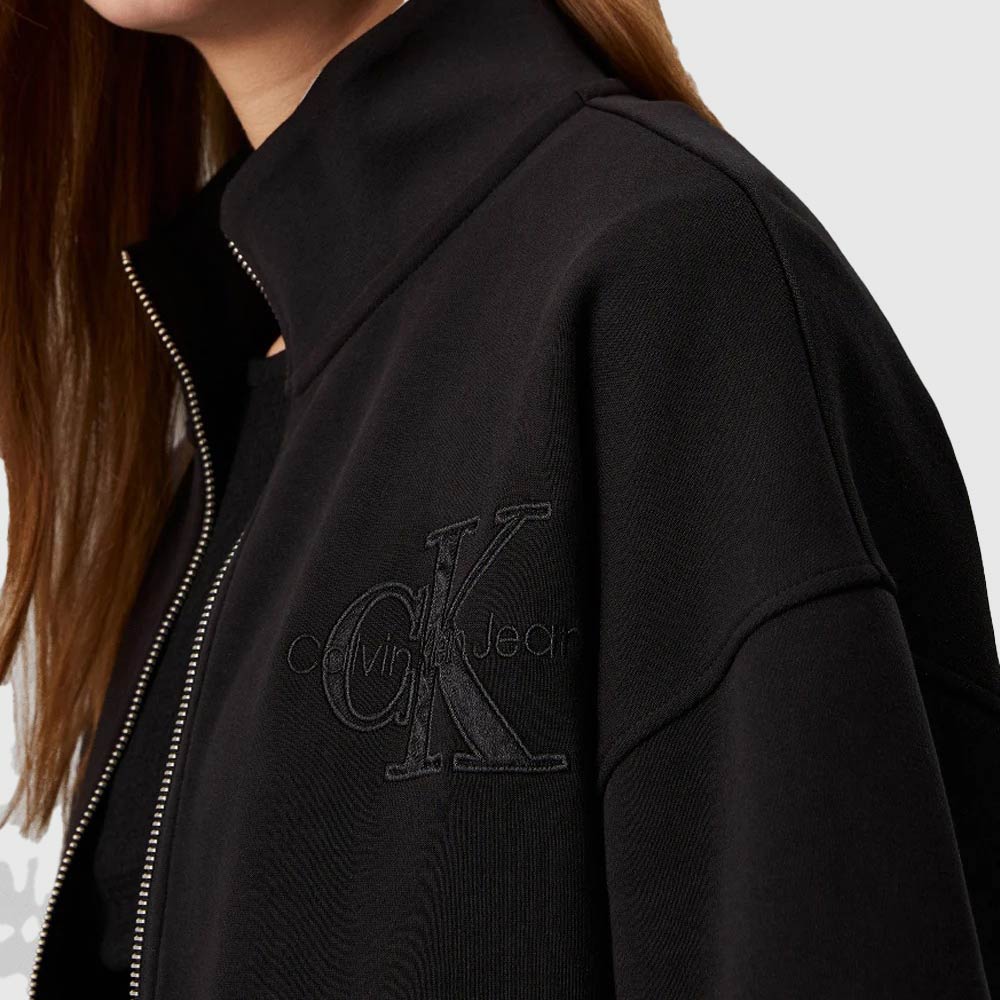 Applique Zip-Through Jacket - Black*