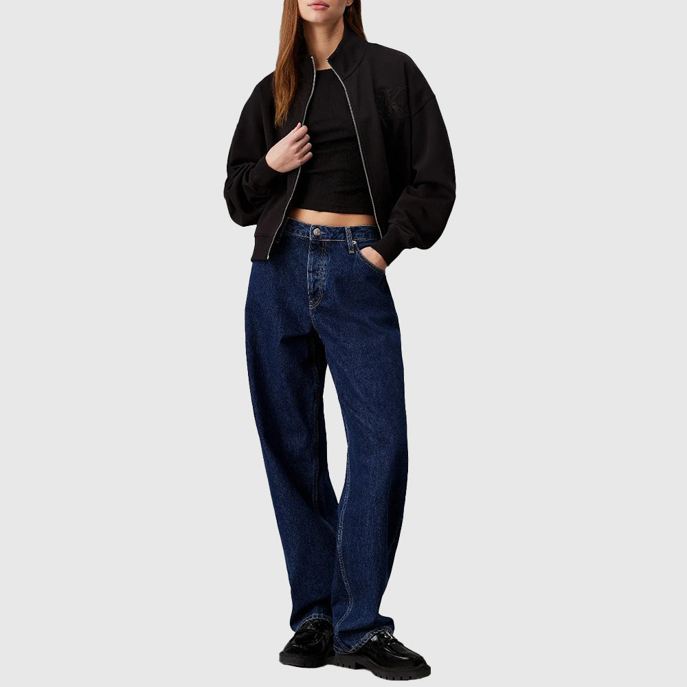 Applique Zip-Through Jacket - Black*