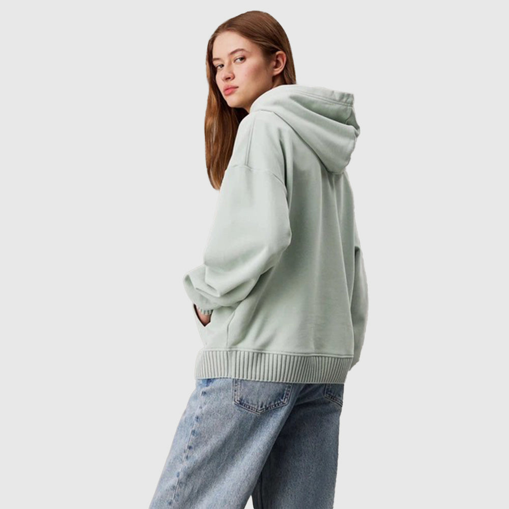 Woven Label Peached Hoodie - Jade*