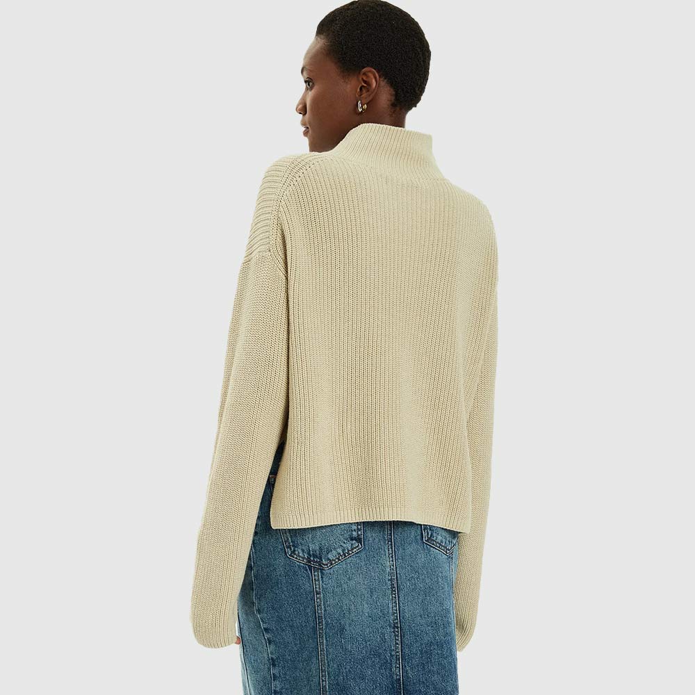 Loose High Neck Sweater - Green*