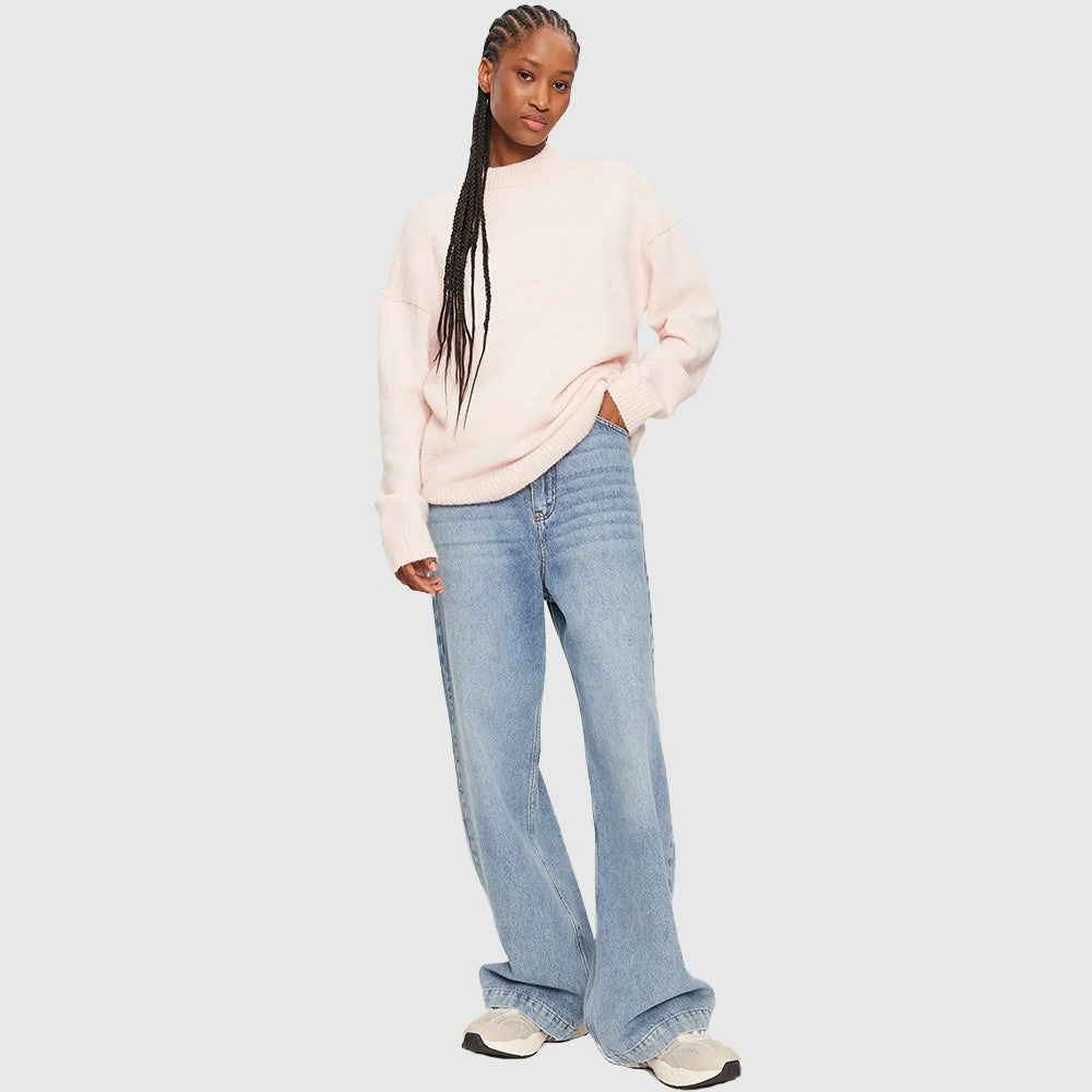 Textured Loose Sweater - Peach*