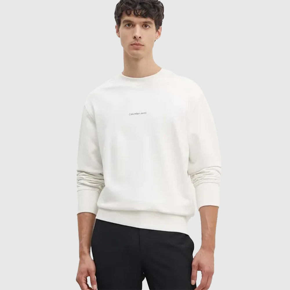 Grid Map Crew Neck Sweatshirt - Ivory*