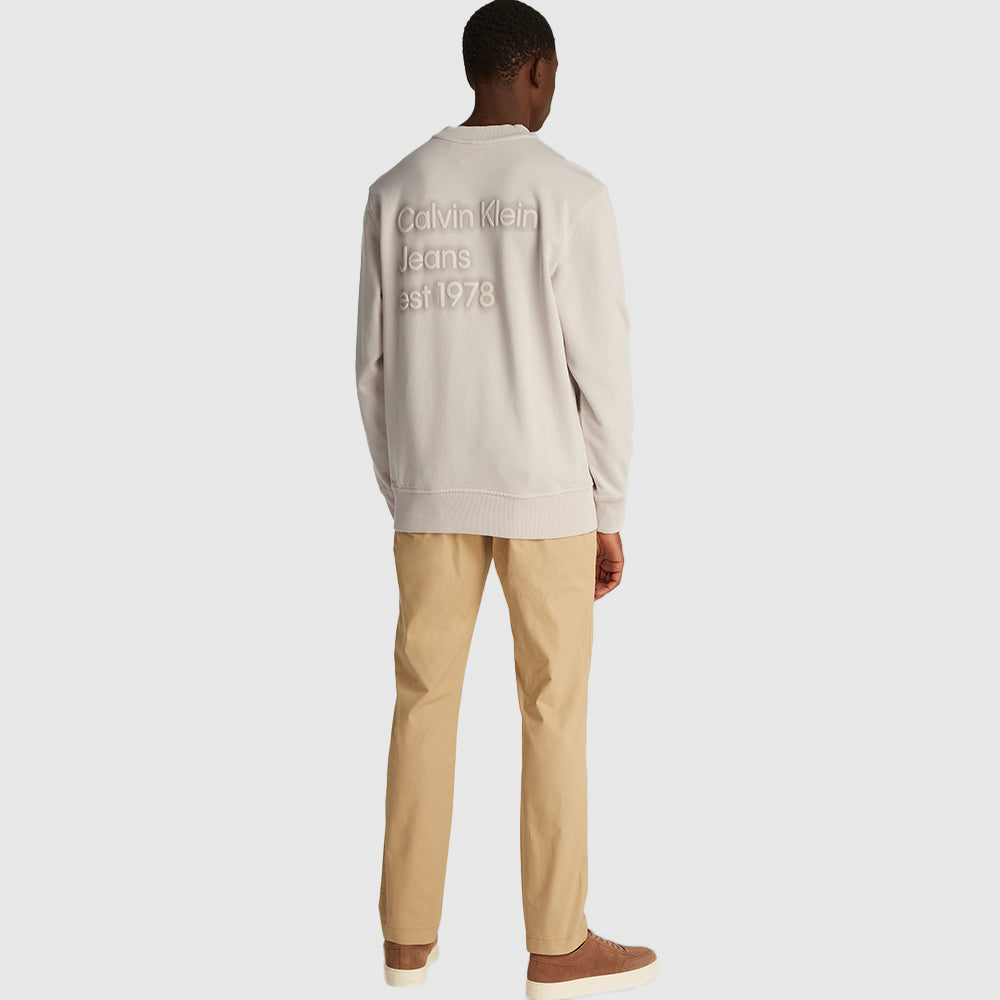 Washed Puff Print Sweatshirt - Light Grey*