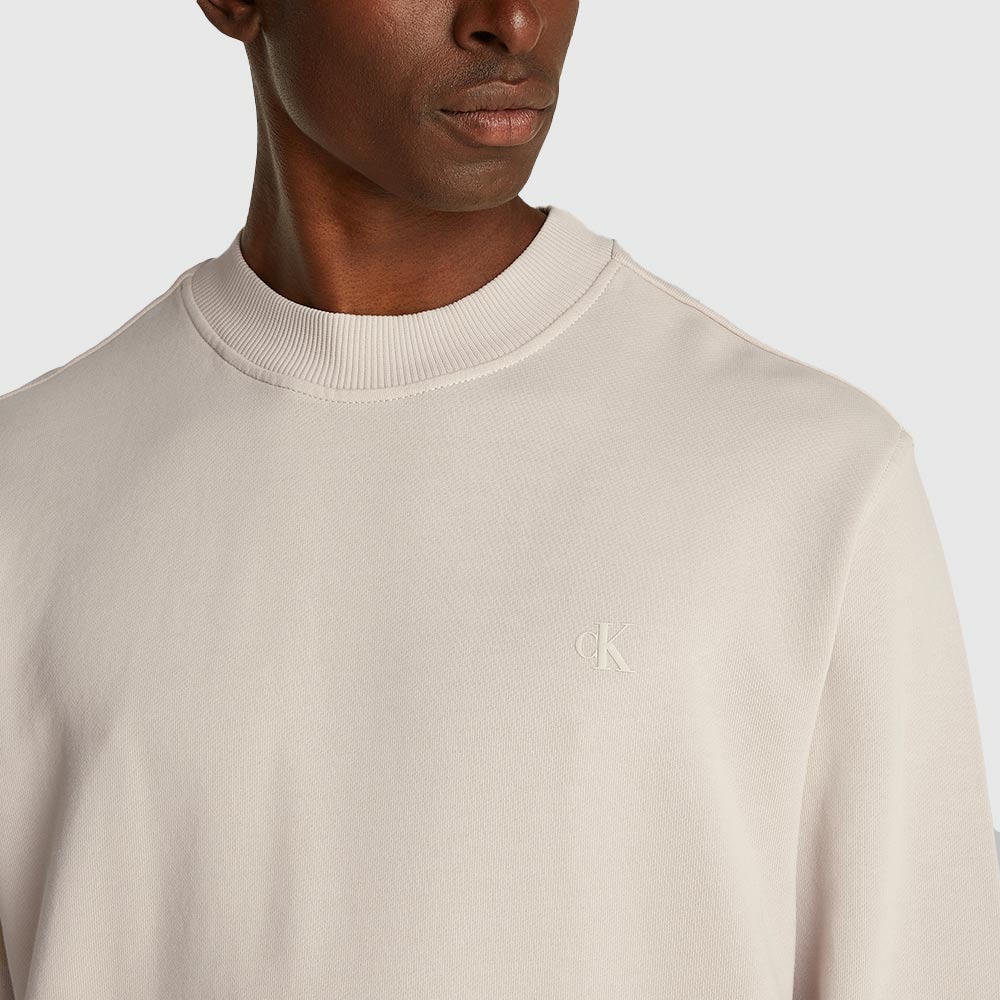 Washed Puff Print Sweatshirt - Light Grey*