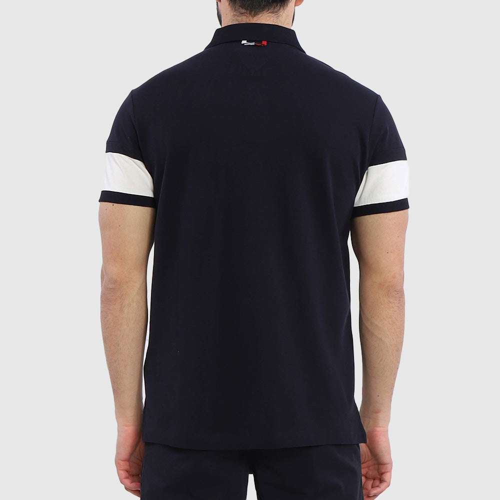 Colourblock Placement Polo - Navy*