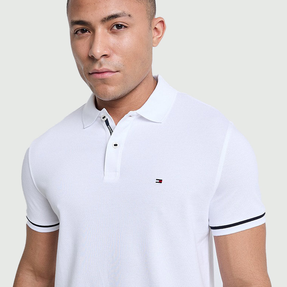 Under Placket Regular Polo - White*