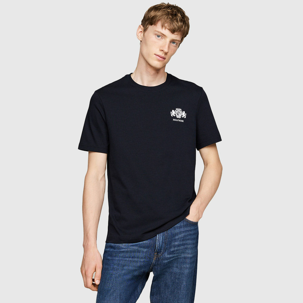 Small Crest Embro T-Shirt - Navy*