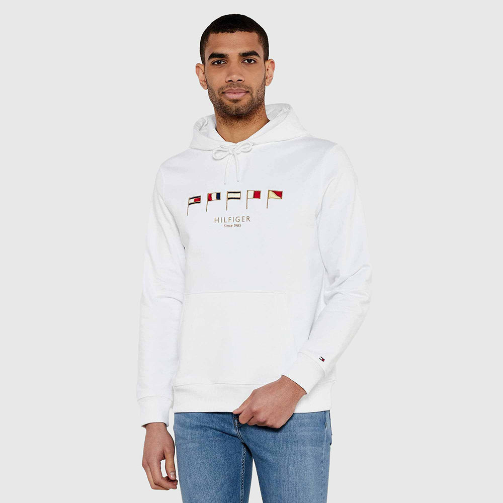 Multi Flags Hoodie - White*