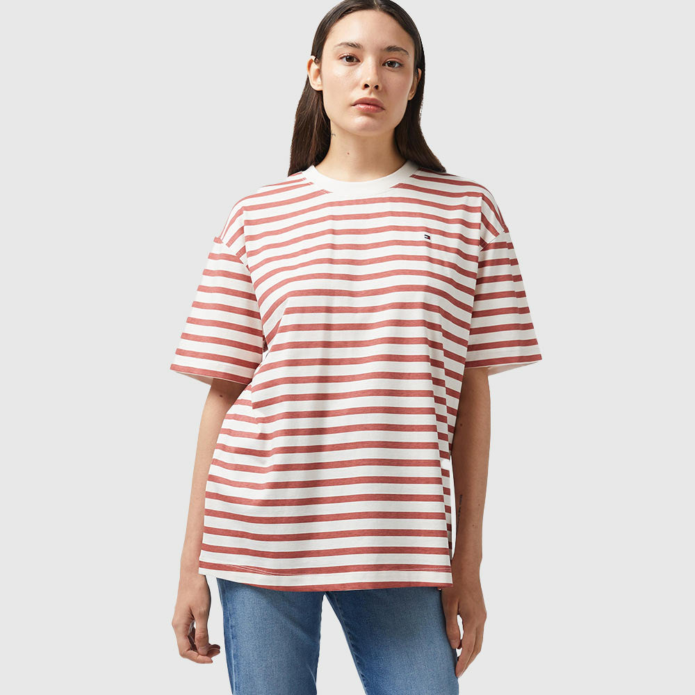 Modern Regular Stripe T-Shirt - Red Multi*