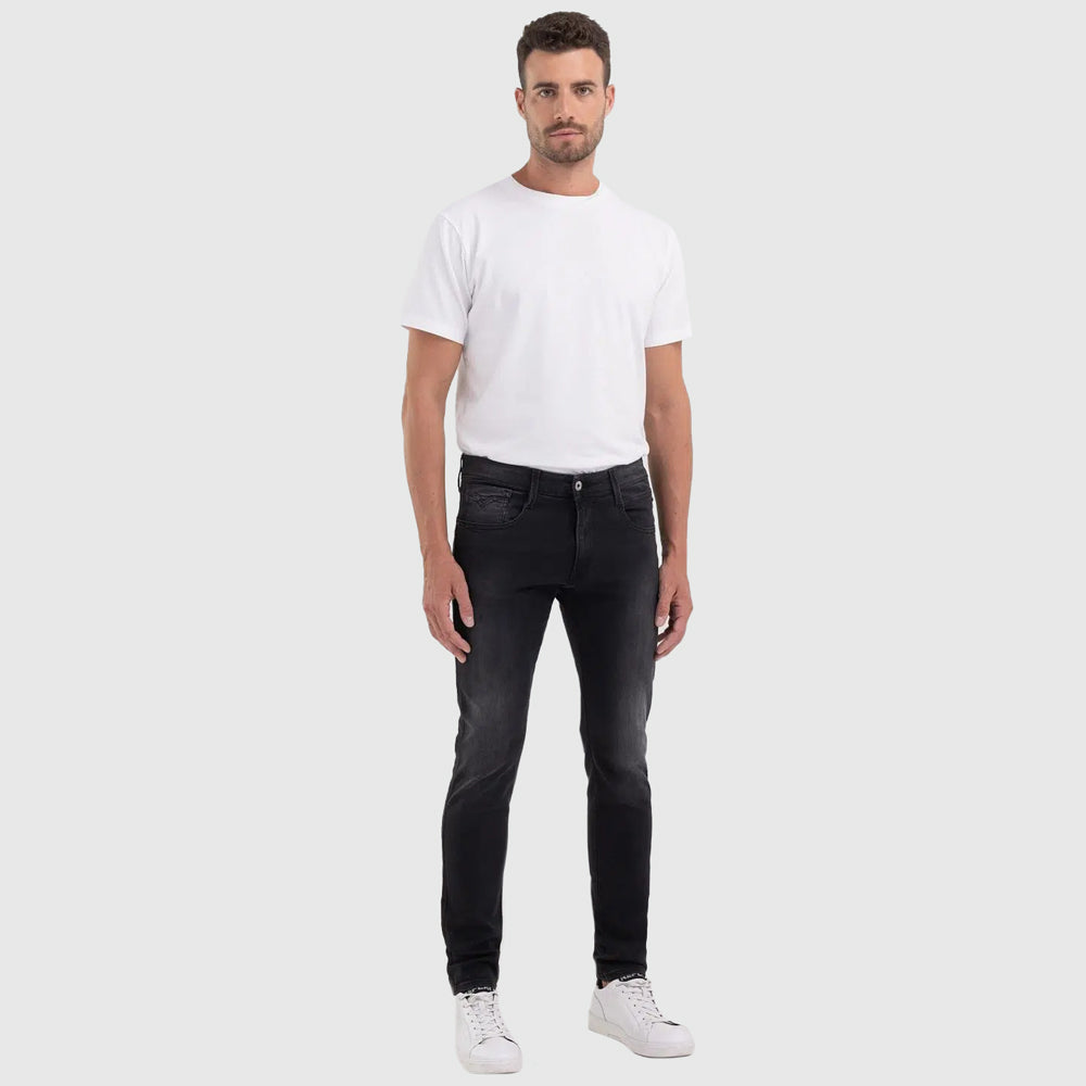 Replay Anbass Powerstretch Denim Bottoms - Dark Grey |ThirdBaseUrban